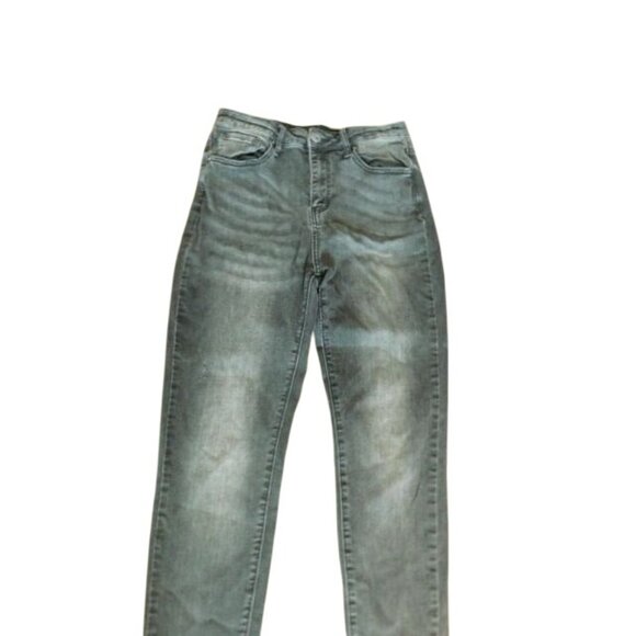 Risen Size 29/9 Black Distressed Wash STRETCH Denim Jeans - Picture 2 of 3